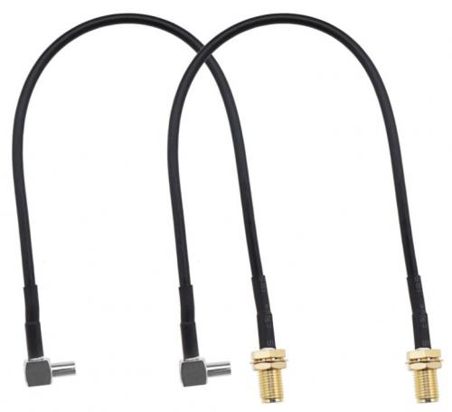  2x SMA Female to TS9 Male Right Angle Antenna Adapter Cables